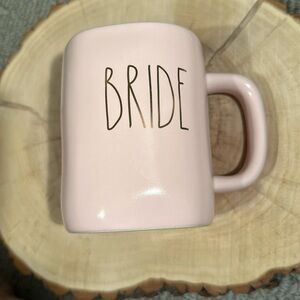 RAE DUNN PINK & GOLD COFFEE MUG BRIDE WITH GOLD LETTERS
